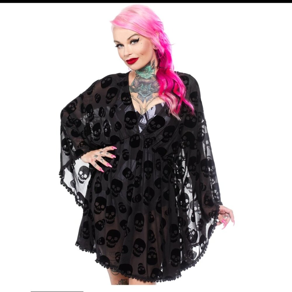 Sourpuss Skulls swim cover NWT SMALL